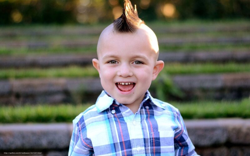 young boy with mohawk