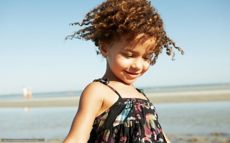 Young Girl at Beach — Blue