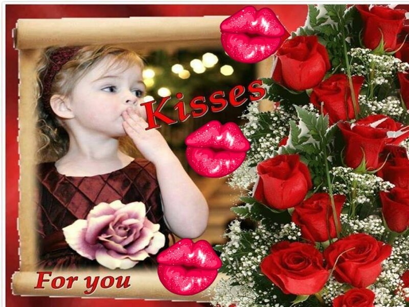 Young Girl Blowing Kiss — Red