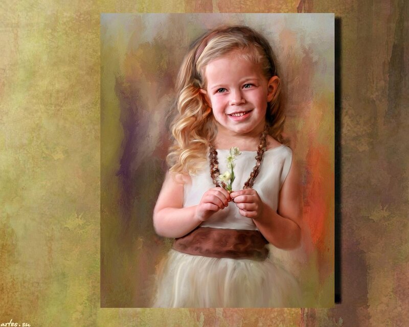 Young Girl Holding Flower — White, Serene