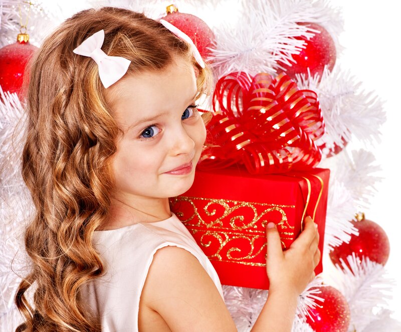 Young Girl Holding Gift