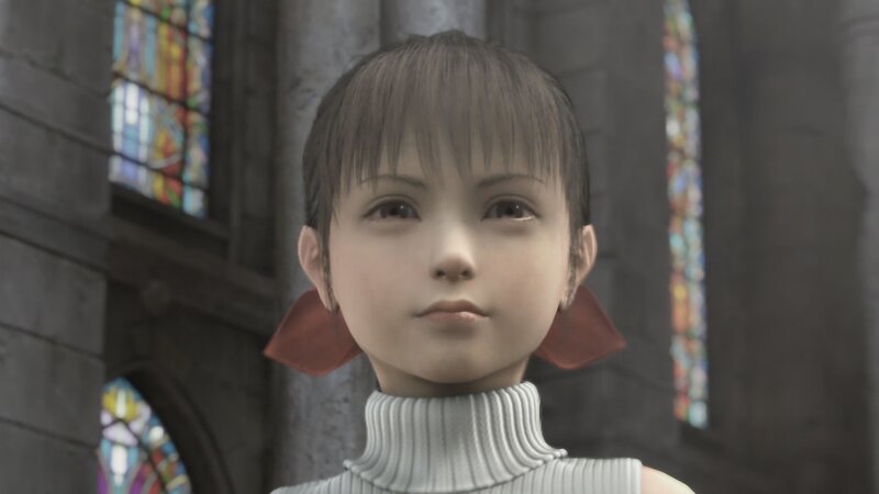 young girl in a church