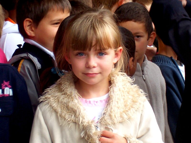 Young girl in a crowd