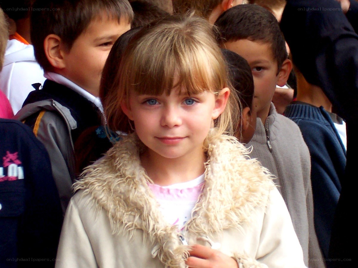 Young girl in a crowd