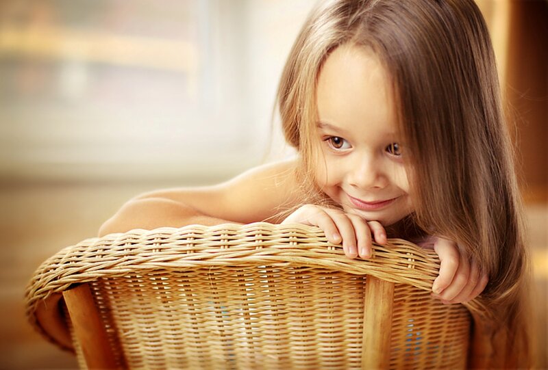 Young Girl in Basket