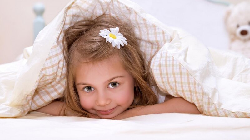 Young Girl in Bed — White
