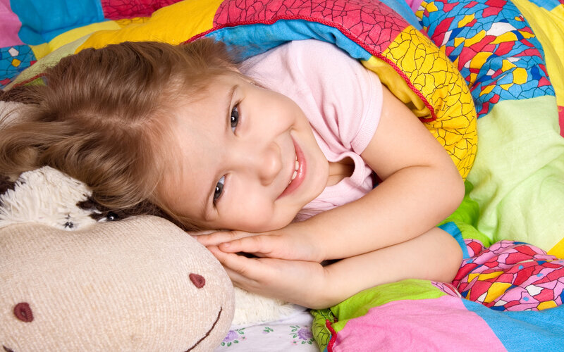 Young Girl in Bed — Yellow