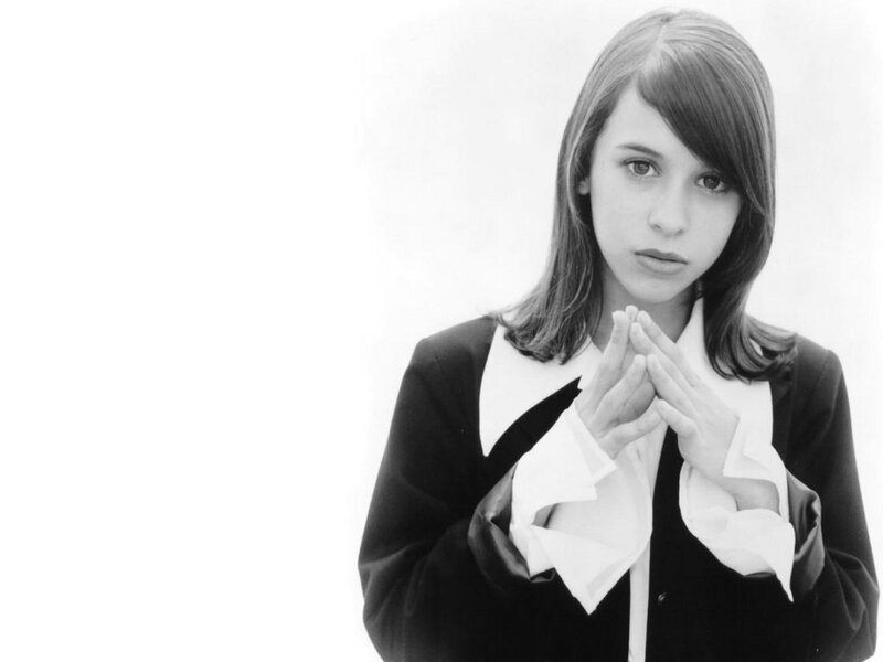 young girl in black and white