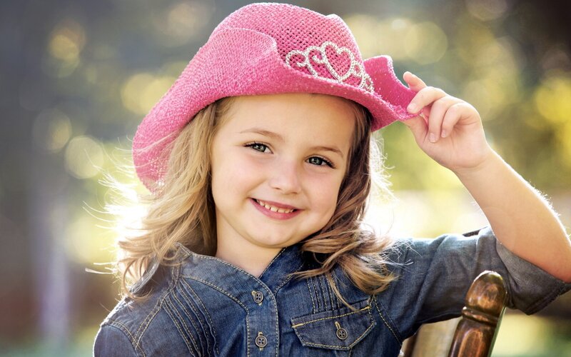 Young Girl in Cowboy Hat — Pink