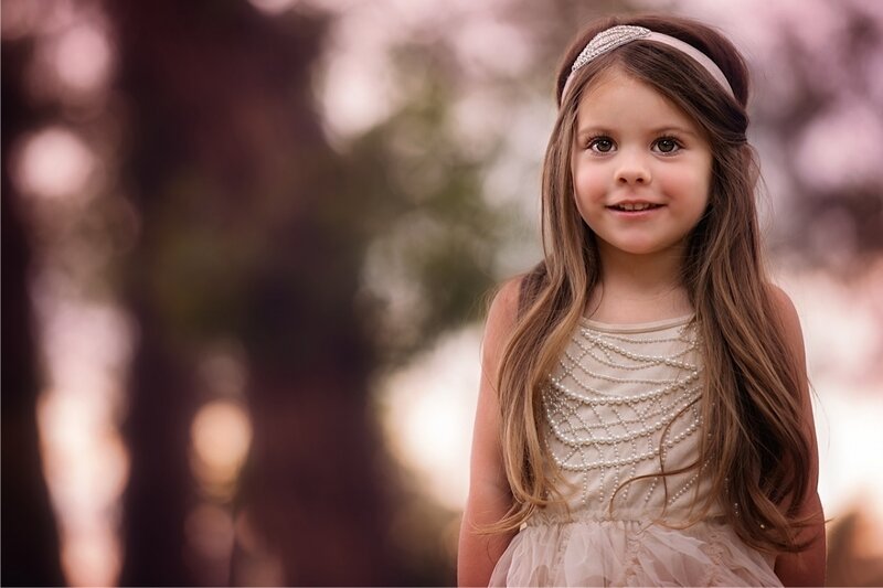 Young Girl in Dress — Beige