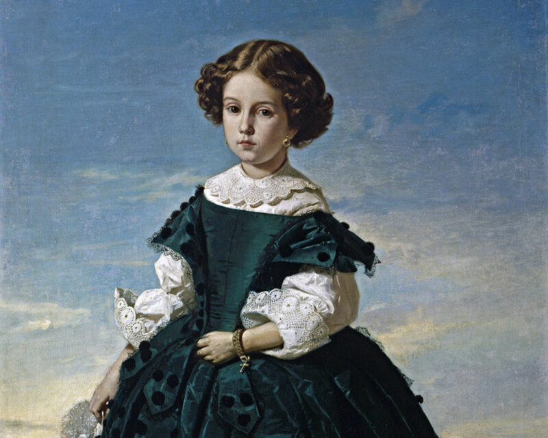 Young Girl in Dress — Blue