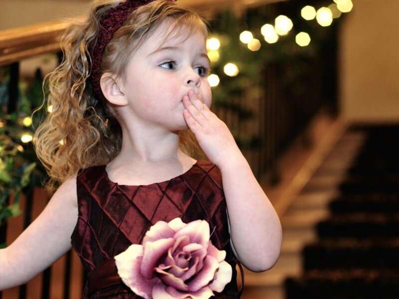 Young Girl in Dress — Maroon
