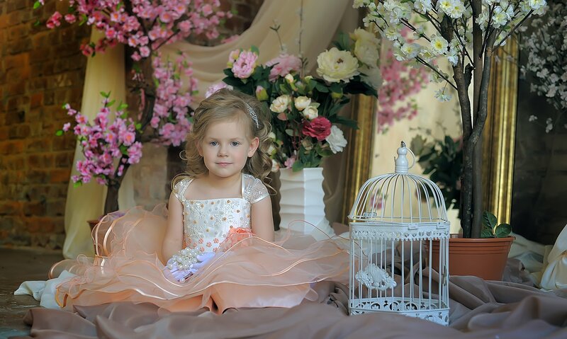 Young Girl in Dress — Pink