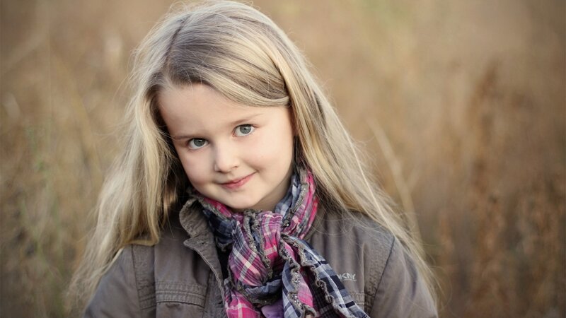 young girl in field