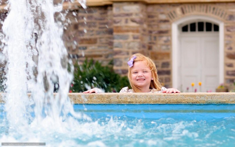 Young Girl in Fountain