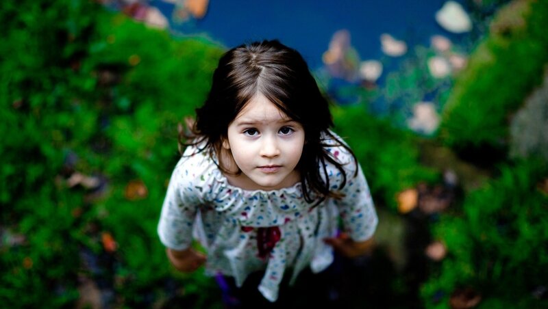 Young Girl in Garden — Green, Calm
