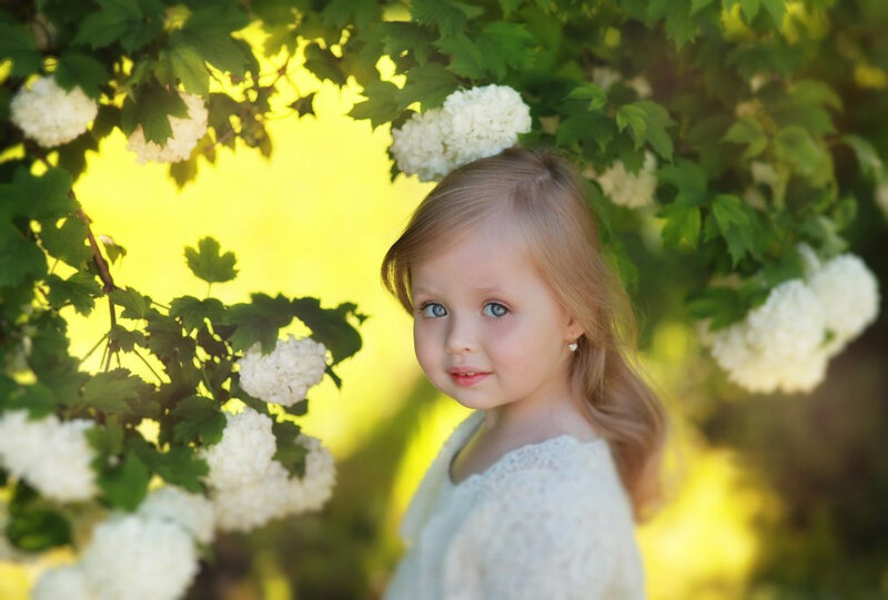 Young Girl in Garden — Green