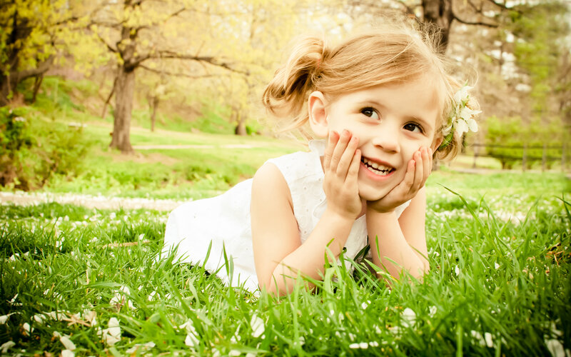 Young Girl in Grass — Green, Serene