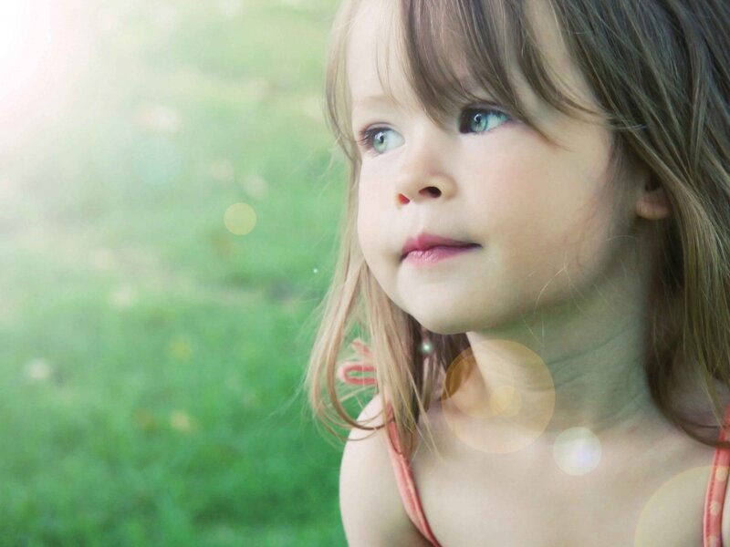 Young Girl in Grass — Green