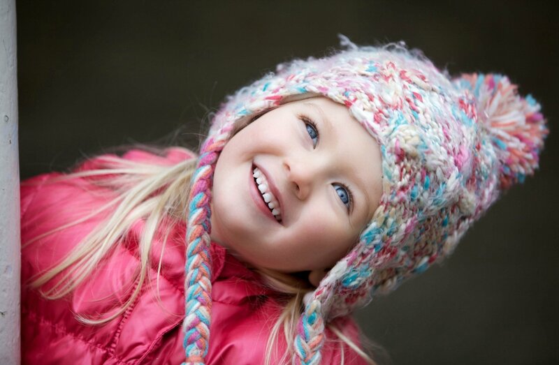 Young Girl in Hat — Pink, Happy