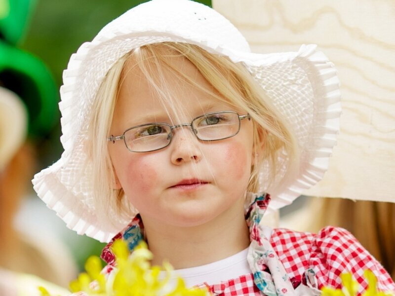 Young Girl in Hat — White