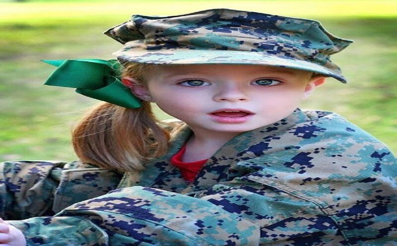 Young Girl in Military Uniform
