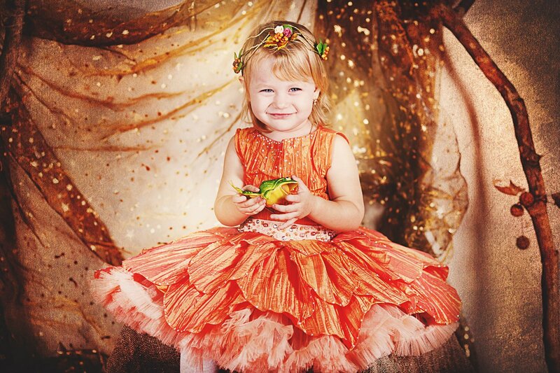 Young Girl in Orange Dress