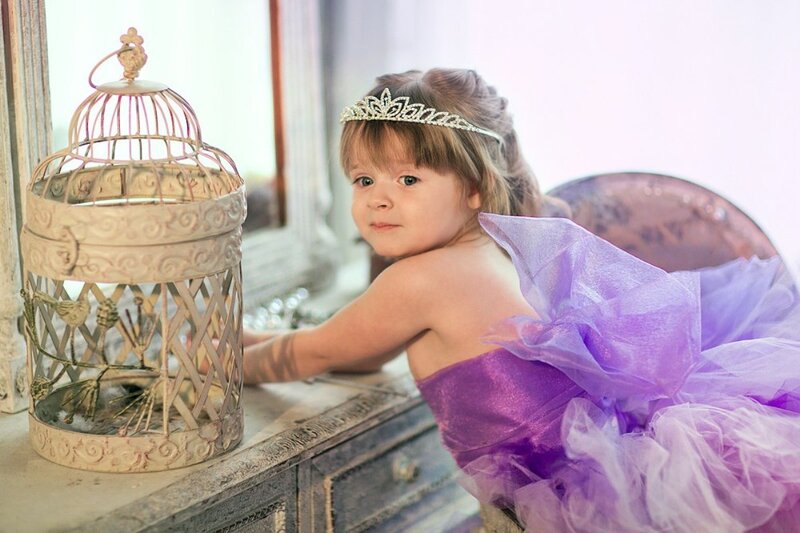 Young Girl in Purple Dress — Innocent