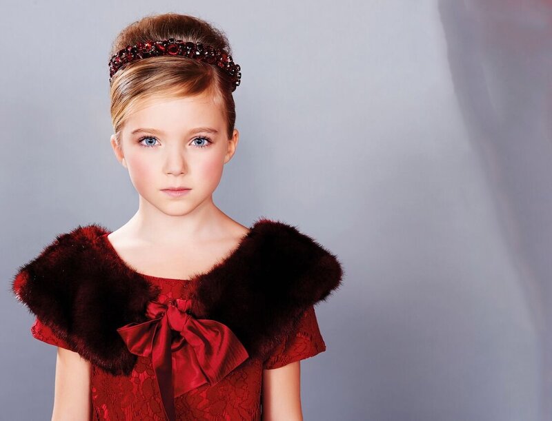 Young Girl in Red Dress — Formal