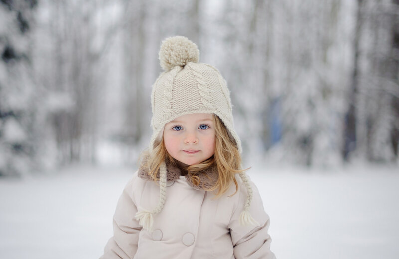 Young Girl in Snow — White, Calm
