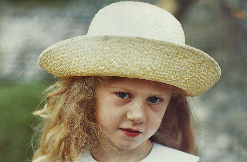 Young Girl in Straw Hat — White, Calm