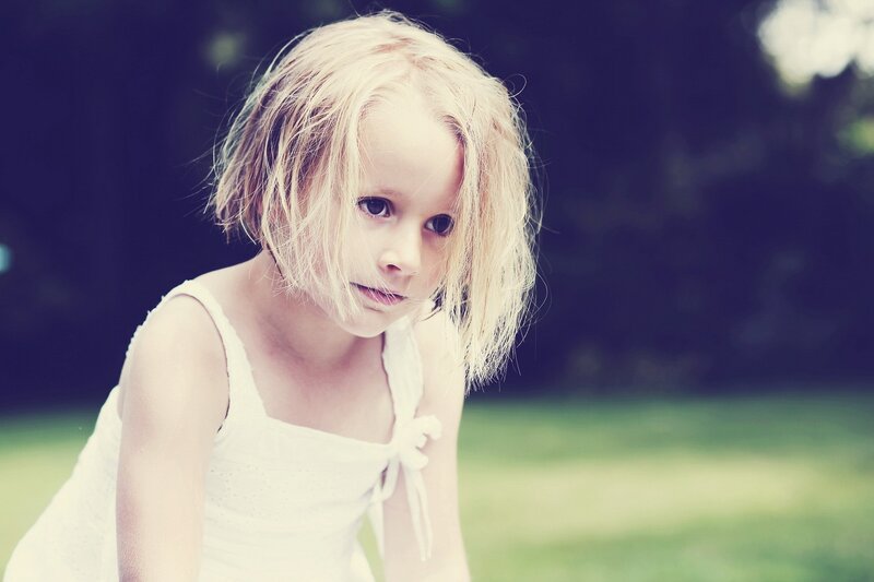 young girl in white dress