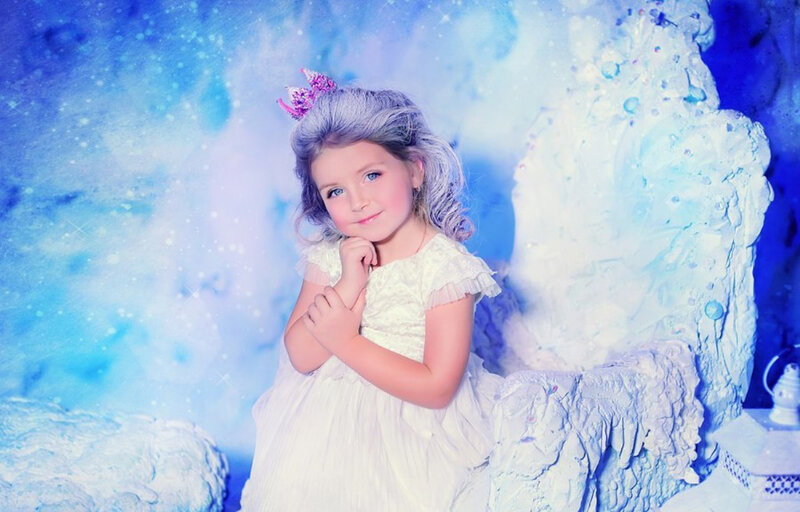 Young Girl in White Dress — Blue, Fantasy