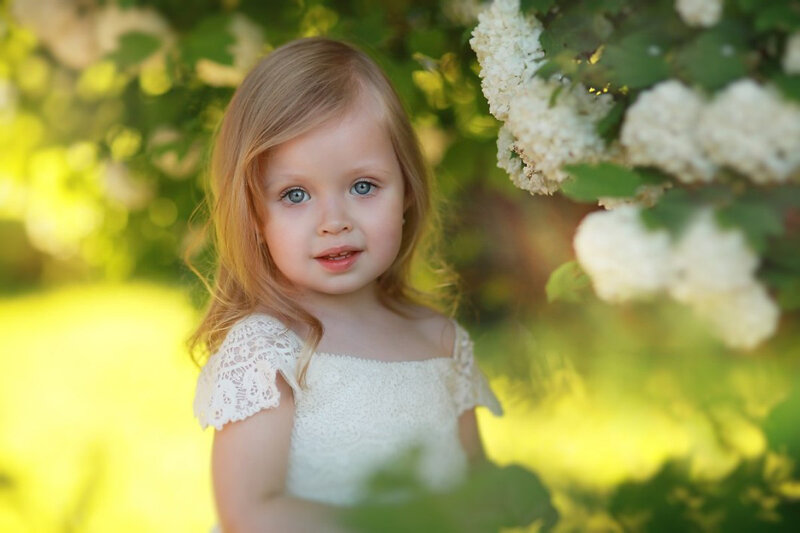 Young Girl in White Dress — Serene, Afternoon