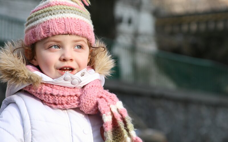 Young Girl in Winter Clothes — Pink