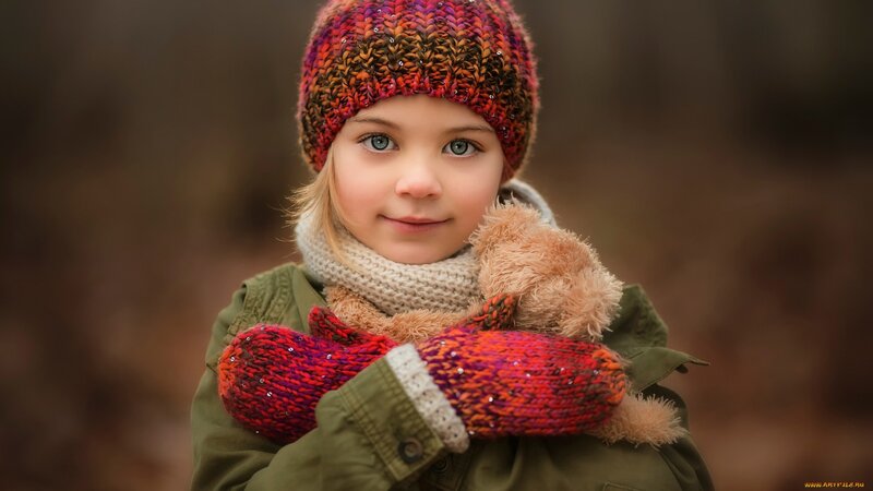 Young Girl in Winter Clothes — Red, Calm
