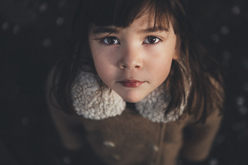 Young Girl in Winter Coat — Brown