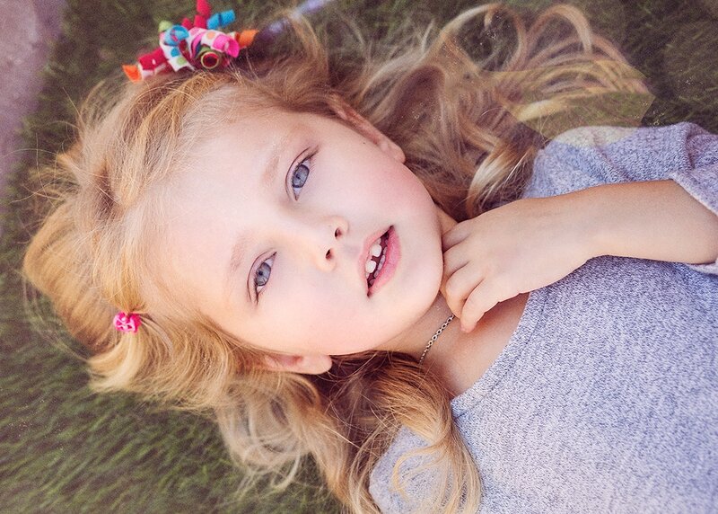 Young Girl Lying on Grass — Green, Calm