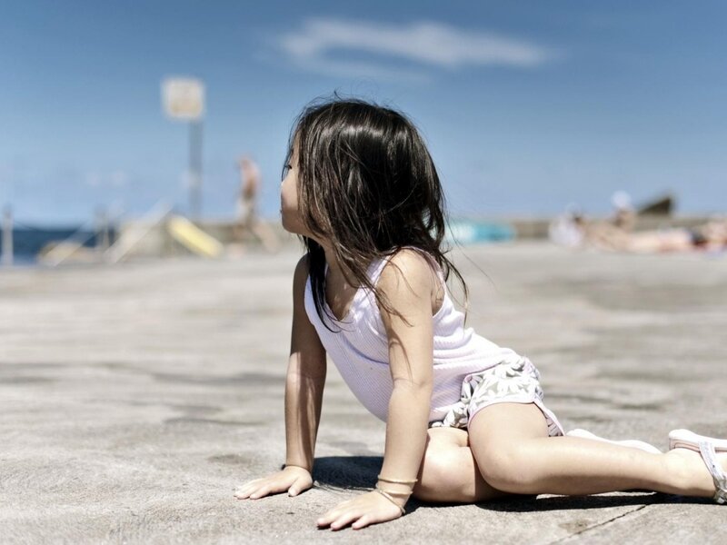 Young Girl on Concrete