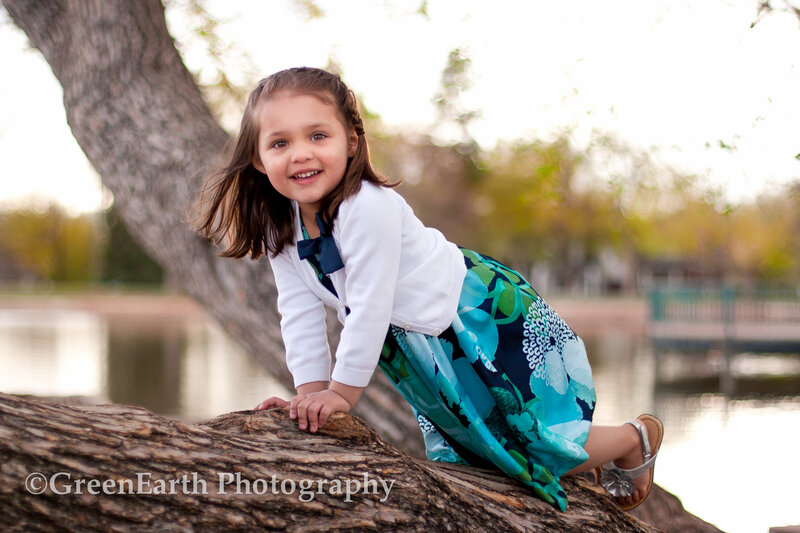 Young Girl on Log