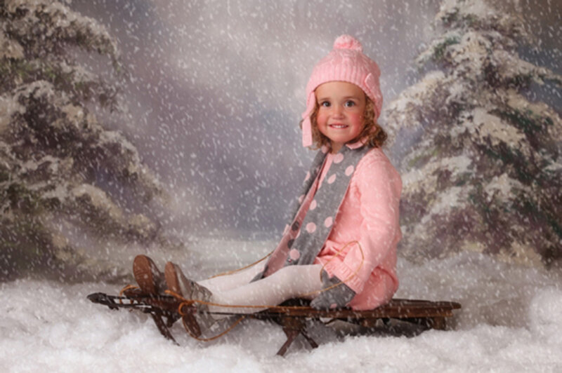 Young Girl on Sled