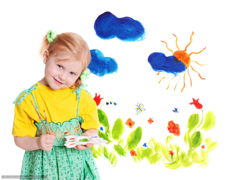 Young Girl Painting — Yellow