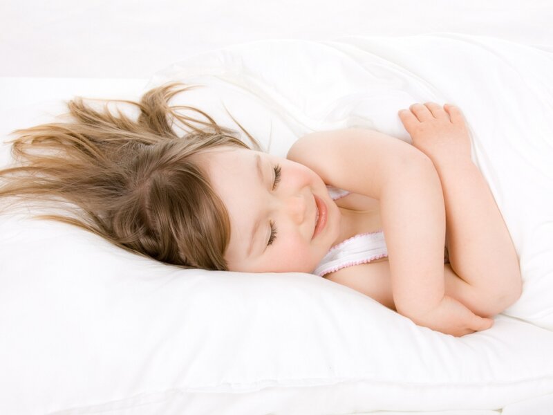 Young Girl Sleeping — White, Peaceful, Morning