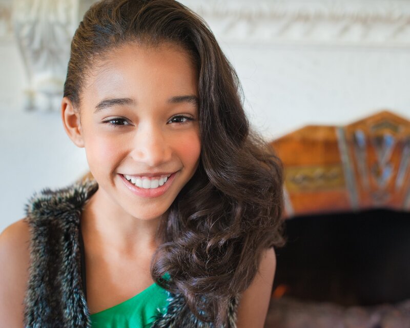 Young Girl Smiling — Brown, Happy