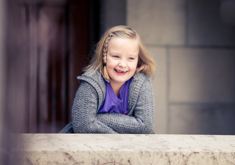Young Girl Smiling — Gray