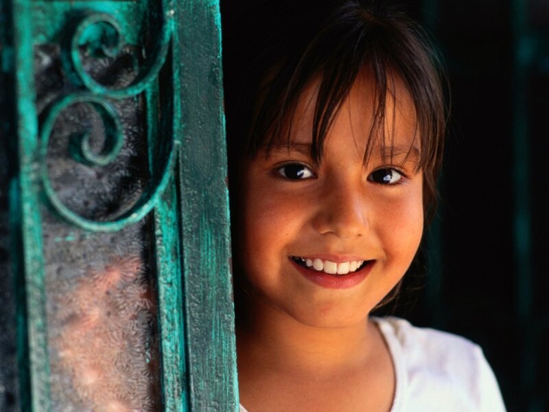 Young Girl Smiling — Green