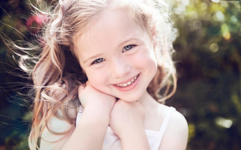 Young Girl Smiling — White, Happy