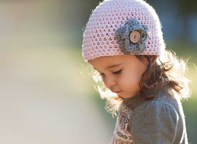 Young Girl Wearing Hat — Pink
