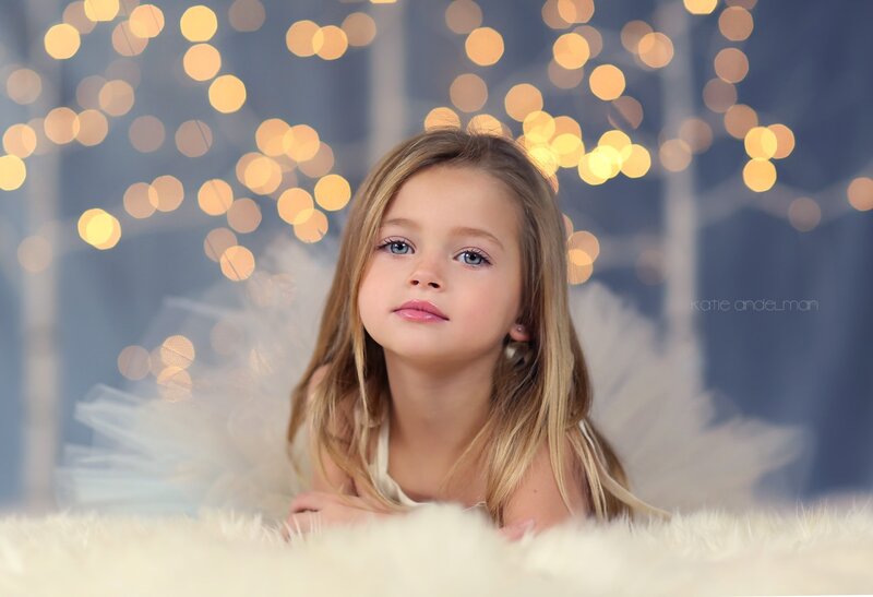 Young Girl with Angel Wings — White