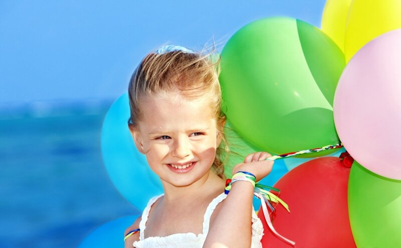 Young Girl with Balloons